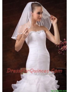 Taffeta Trim Edge Discount Tulle Bridal Veils For Wedding
