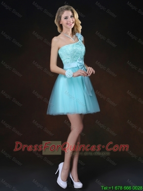 Perfect Bowknot Appliques Junior Dresses with One Shoulder