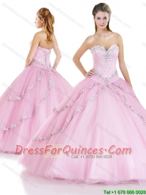 Romantic Beading Sweetheart Quinceanera Gowns with Lace Up