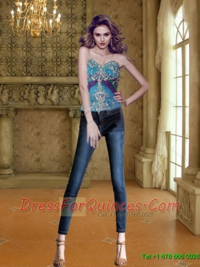2015 Fashionable Sweetheart Beading Corset in Multi Color