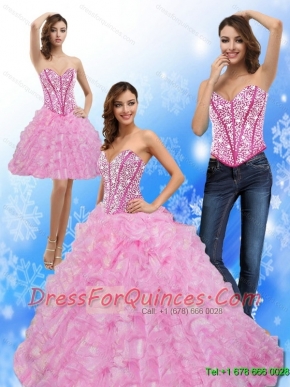 Luxurious Beading and Ruffles Sweetheart 2015 Quinceanera Dresses