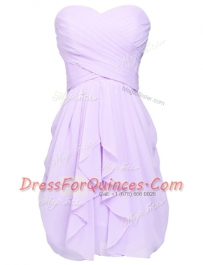 Noble Lavender Sleeveless Chiffon Lace Up Prom Party Dress for Prom and Party