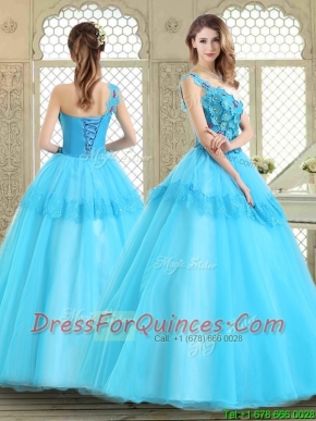 Beautiful One Shoulder Sweet 16 Dresses with Lace and Appliques