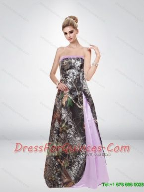 Elegant Multi Color Strapless 2015 Pretty Camo Prom Dresses