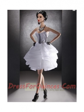 New Fashion Holiday Dress White Organza for Barbie Doll