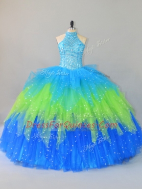 Floor Length Ball Gowns Sleeveless Multi-color Quinceanera Dress Lace Up