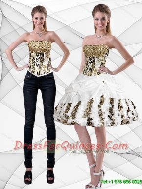 Detachable New Style Strapless Leopard Print 2015 Prom Dress in Multi Color