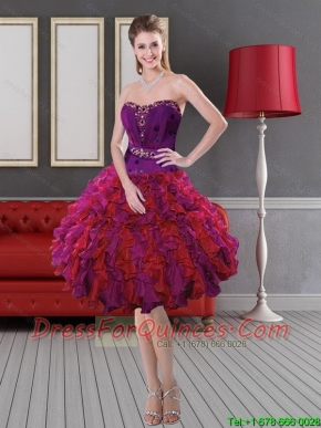 Brand New Style Ruffled Layers and Beading Junior Dresses in Multi Color