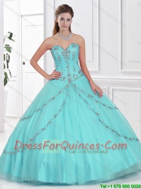 2016 Elegant Ball Gown Sweetheart Quinceanera Dresses with Beading