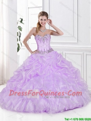 Fashionable Ball Gown Lilac Sweet 16 Dresses with Pick Ups