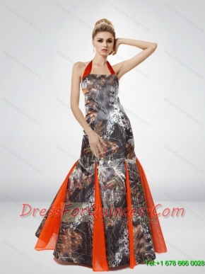 Beautiful Mermaid Halter Top 2015 Camo Prom Dresses