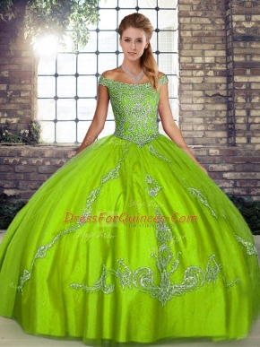 Sleeveless Lace Up Floor Length Beading and Embroidery Quinceanera Dresses