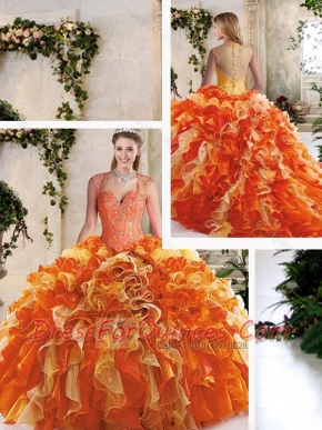 New Styles Straps Quinceanera Dresses with Beading and Ruffles