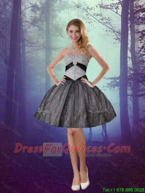 2016 Wonderful Sweetheart Appliques Prom Dresses with Mini Length