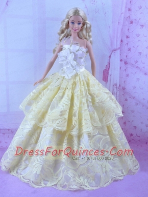 Gorgeous Yellow Princess Dress For Barbie Doll