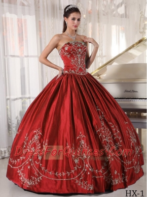 Classical Ball Gown Strapless With Satin Embroidery Made For Quinceanera Dress