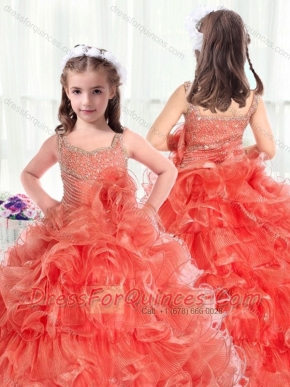 Fashionable Straps Mini Quinceanera Dresses with Beading and Ruffles