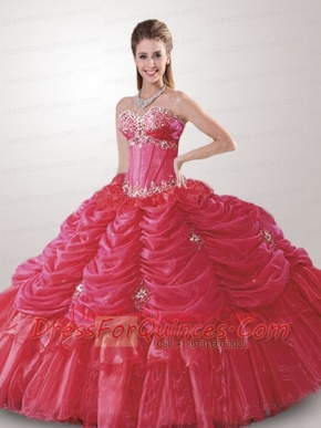 Classical Appliques Hot Pink Quinceanera Dress For 2015