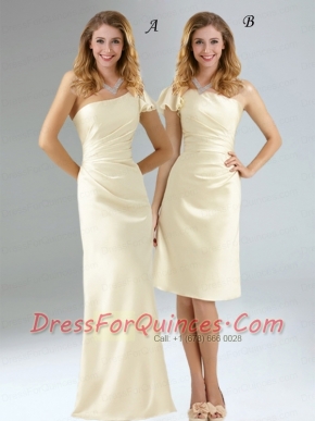 New Style Ruching Dama Dresses with One Shoulder