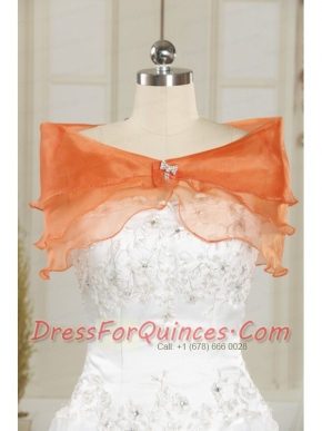 Beautiful Organza Beading Orange Shawls for Wedding