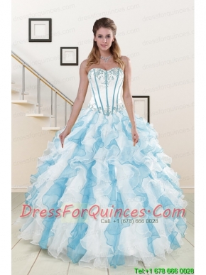 Appliques and Ruffles 2015 Quinceanera Dresses in Multi Color