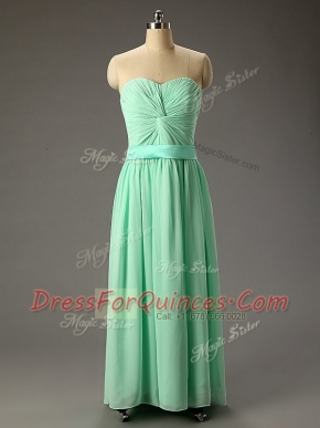 Sleeveless Ruching Lace Up Prom Party Dress