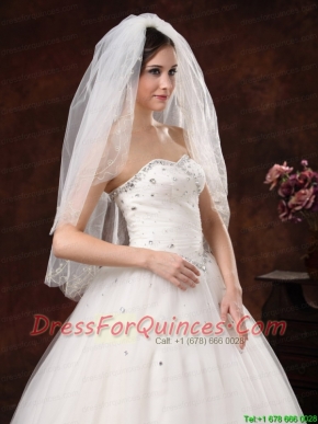 Two-Layers Embroidery Tulle Stylish Wedding Veils