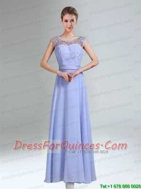 Lavender Scoop Belt and Lace  Empire 2015 Christmas Party Dress