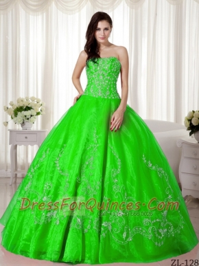 Beautiful Sweetheart  Ball Gown Floor-length Organza Beading and Embroidery Discount Quinceanera Dresses