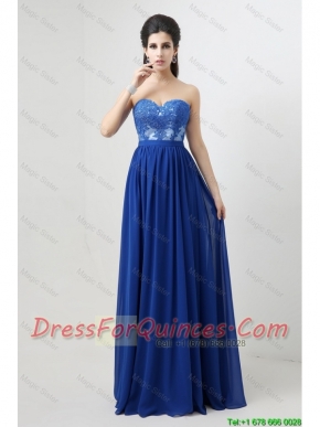 Hot Sale Sweetheart Blue Prom Dresses with Appliques