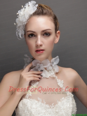 Noble Feather Imitation Pearls Fascinators With Colorful Rhinestones