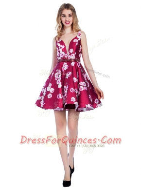 V-neck Sleeveless Satin Prom Dress Pattern Backless