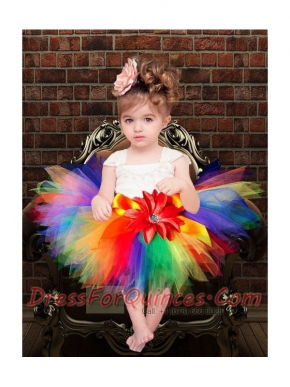 Unique Short Square Knee-length Little Girl Dresses in Multi-color