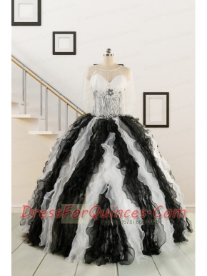 Discount Quinceanera Dress with Zebra and Ruffles