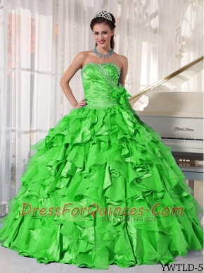 2014 Elegant Sleeveless Organza and Taffeta Beautiful Quinceanera Dress With Bead