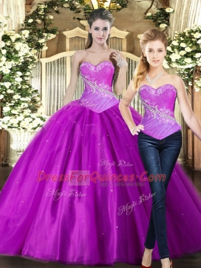 Sleeveless Beading Lace Up Sweet 16 Quinceanera Dress