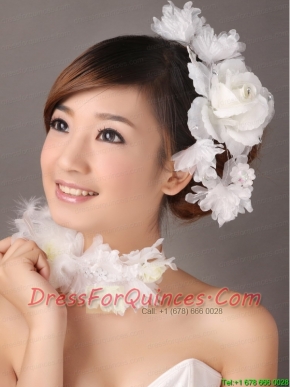 Fascinators White Organza Special Occasion and Outdoor Beading