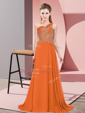 Trendy Sleeveless Side Zipper Floor Length Beading Prom Dresses