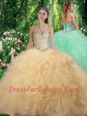 Gorgeous Sweetheart 2016 Quinceanera Dresses with Beading and Ruffles