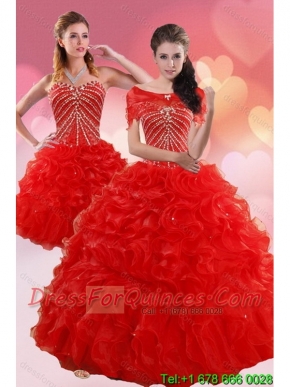 2015 Best Quinceanera Dresses With Beading and Ruffles