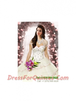 Exquisite Tulle Beading Special Occasion Quinceanera Jacket  in Ivory