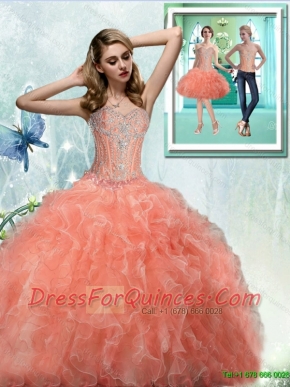 2015 Affordable Sweetheart Custom Made Quinceanera Dresses with Beading and Ruffles