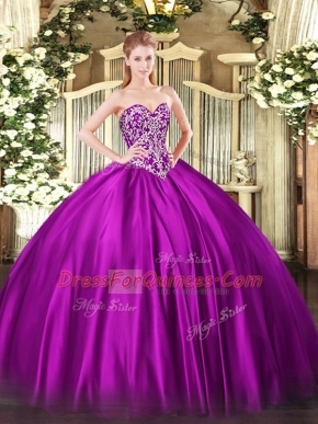 Sleeveless Beading Lace Up Quinceanera Gowns