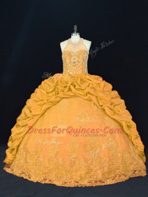 Sleeveless Appliques Lace Up Quinceanera Dress