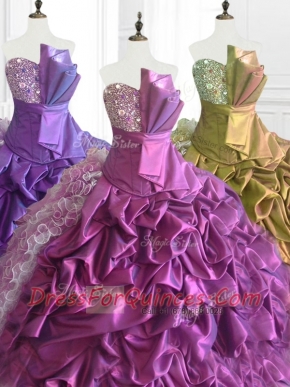 Beautiful Strapless Pick Ups Quinceanera Dresses with Sequins and Ruffles