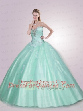 Spring Brand New Sweetheart Beading Quinceanera Dress in Apple Green