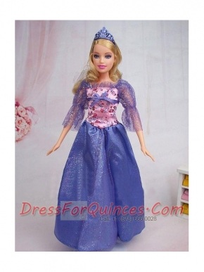 Elegant Blue Gown Sequin Made to Fit the Barbie Doll