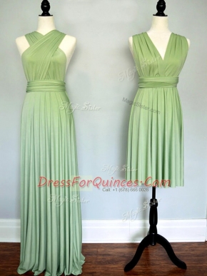 Yellow Green Lace Up Quinceanera Court Dresses Ruching Sleeveless
