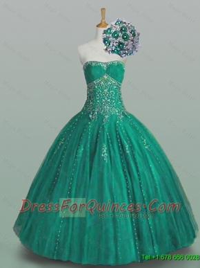 2015 Classical Strapless Quinceanera Dresses with Beading and Appliques