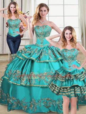 Extravagant Sleeveless Lace Up Floor Length Embroidery and Ruffled Layers Quinceanera Dress